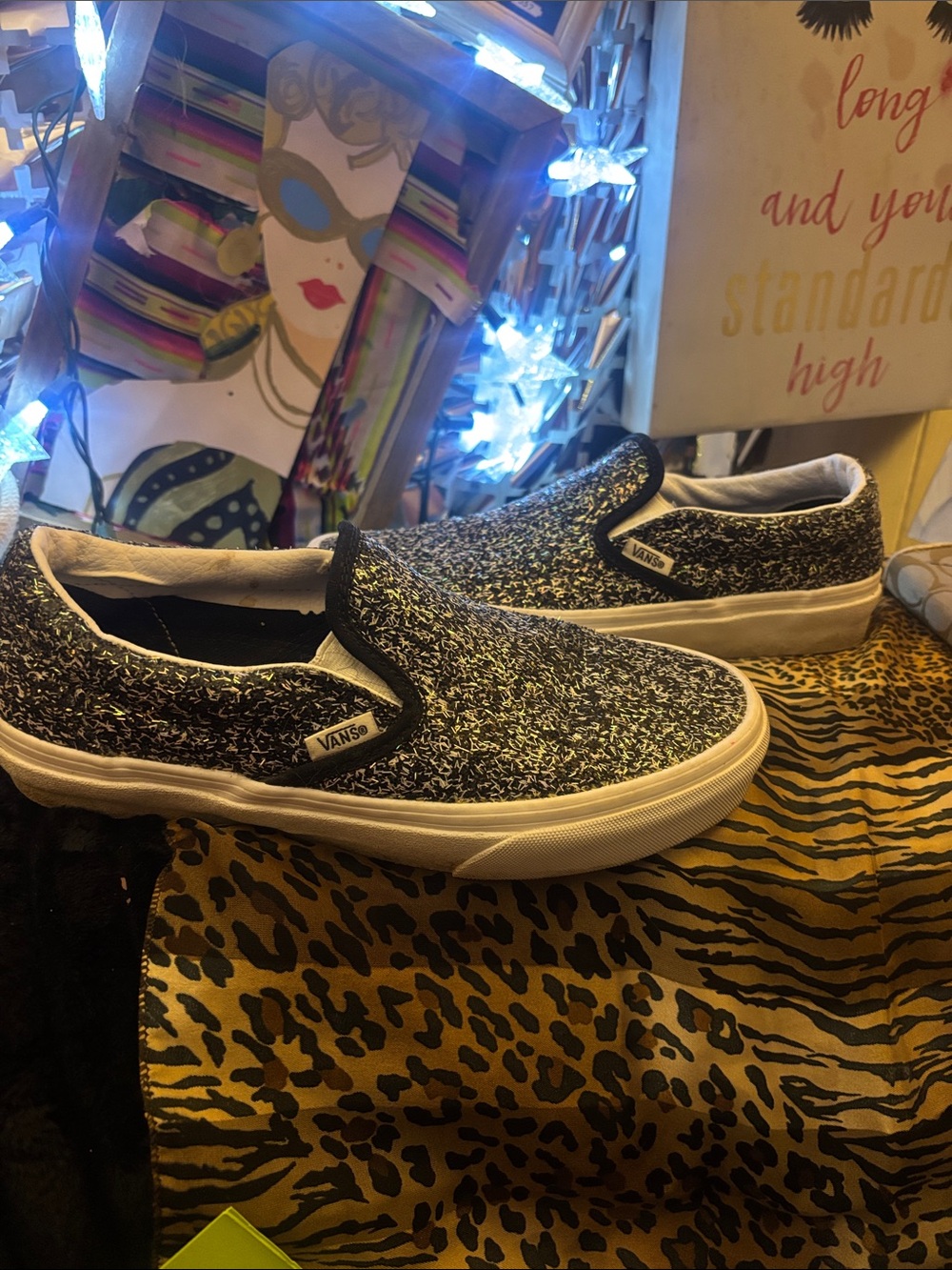 Vans Slip-On Sneakers in Black and White Speckle